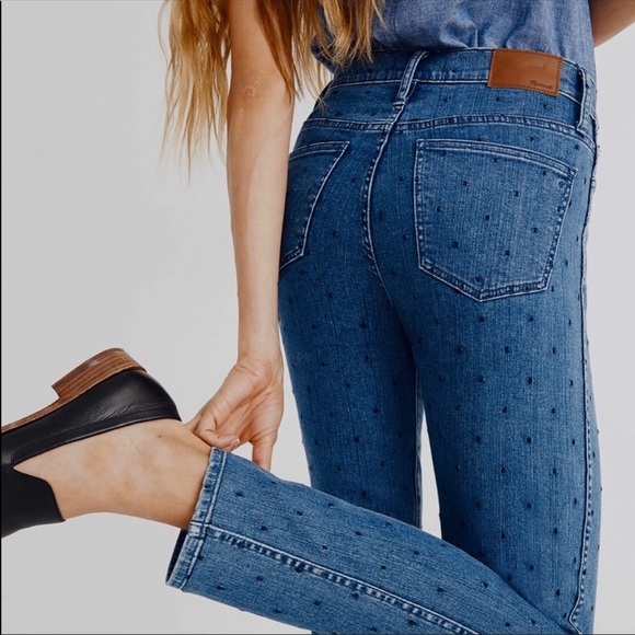 Madewell Denim - NWT MADEWELL Slim Straight dotted high rise jeans